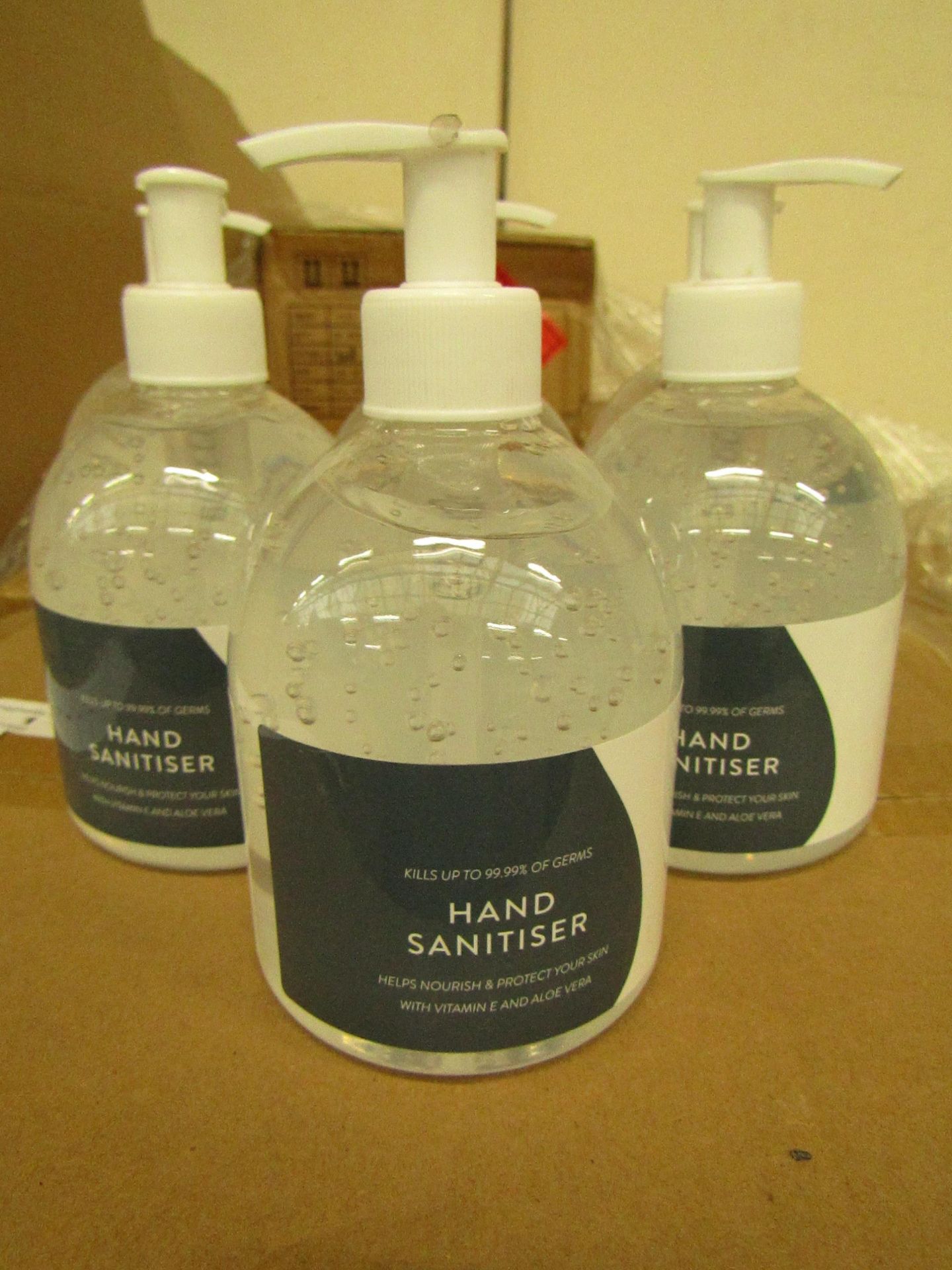 6 x 500ml Hand Santisers In Pump Bottles. New. Kills upto 99% Of Germs.
