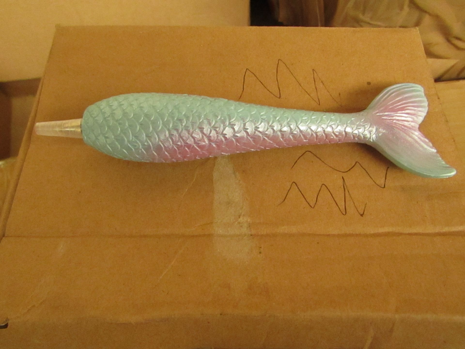 Box of 12 Mermaid Tail Racoon Pens. Unused & Packaged.
