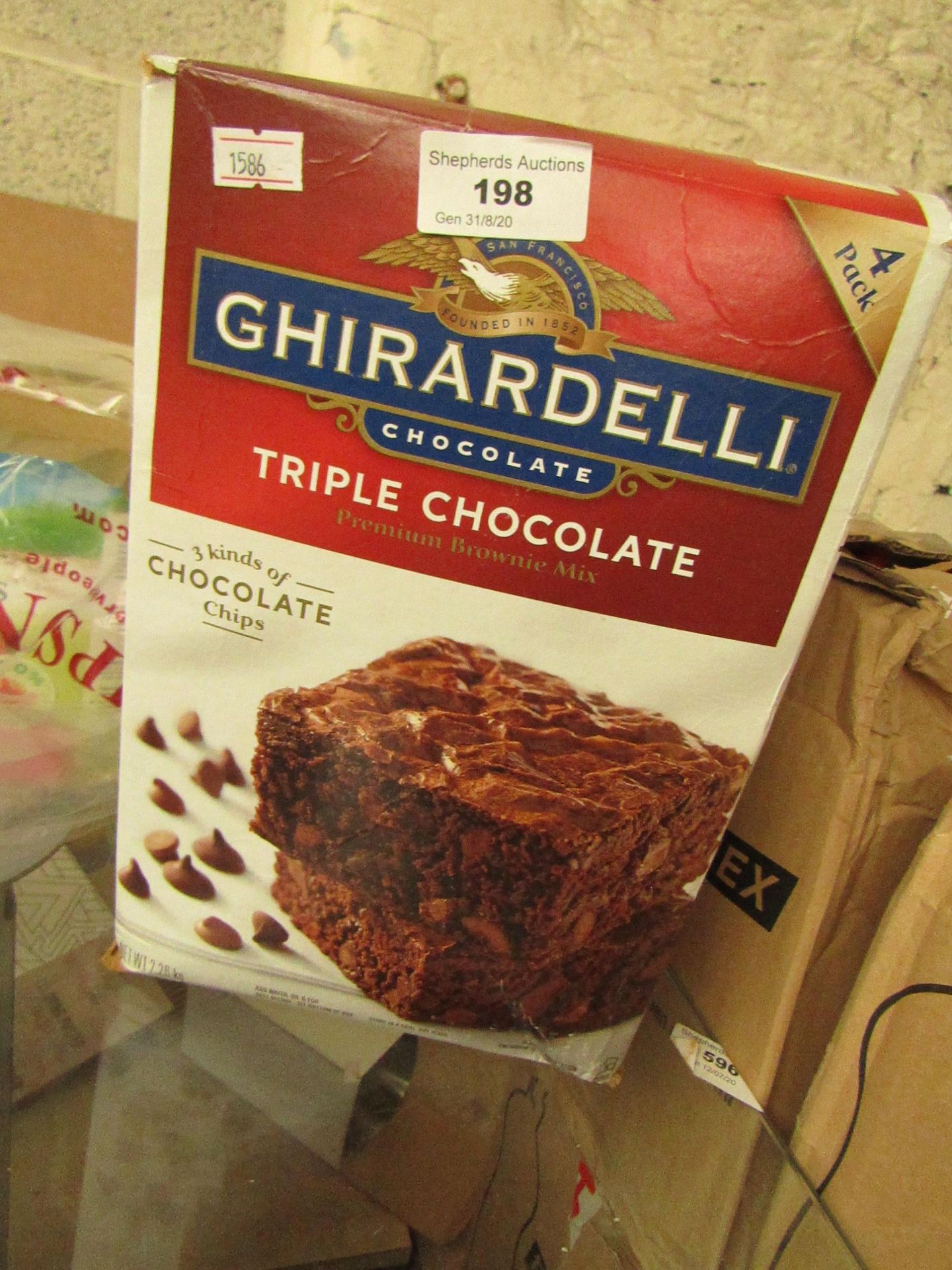 2.26kg Ghirardelli Triple Chocolate 4 Pack. BB 07/21