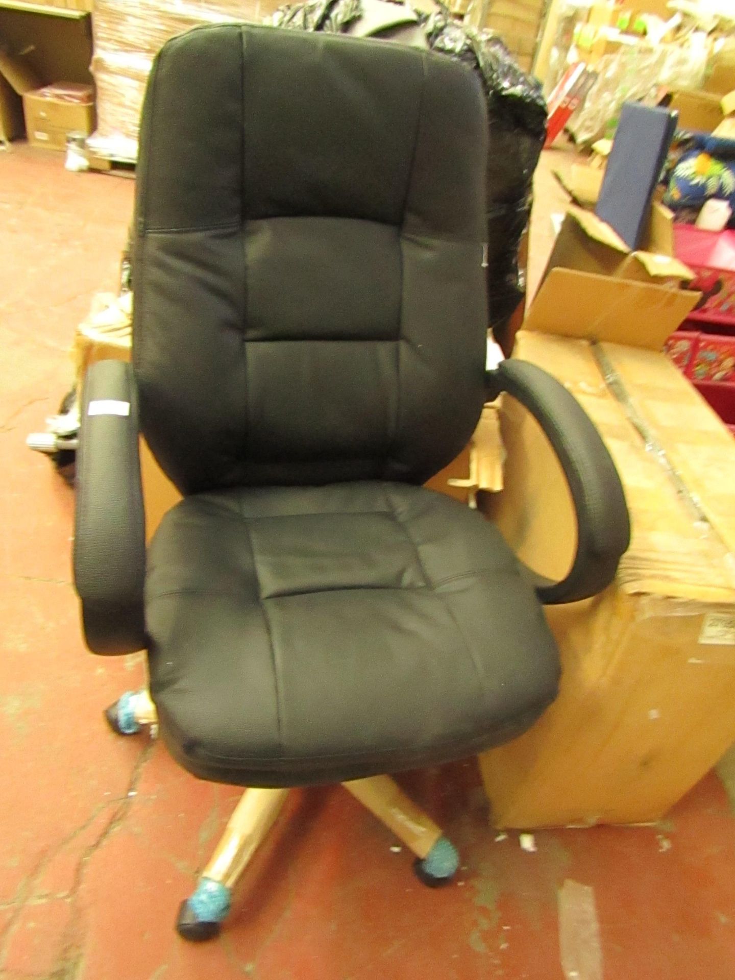 Classic Office Chair in Black & Chrome. New & Boxed