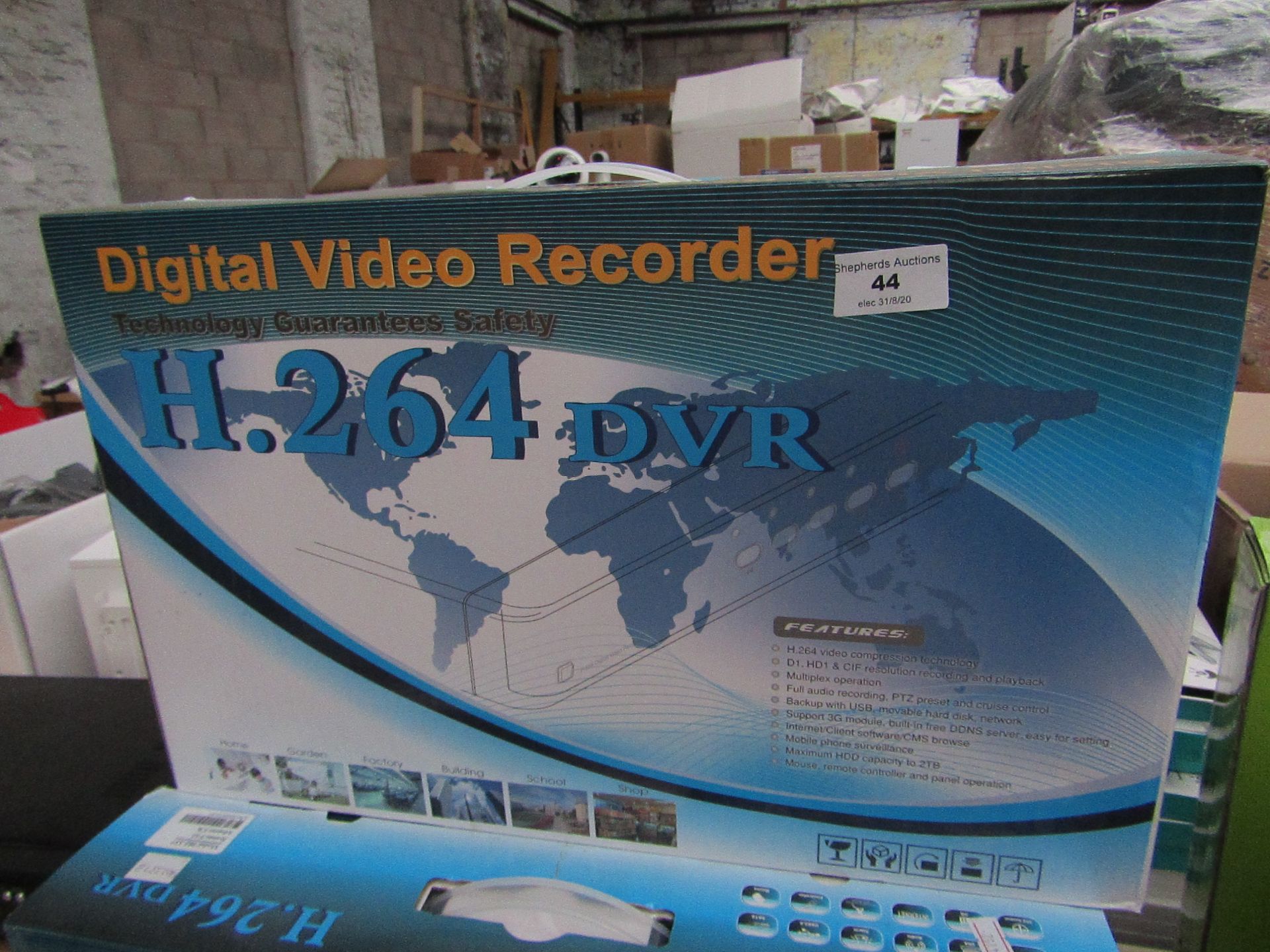 Digital Video Recorder (H.264 DVR), unchecked and boxed. Functions compatible include; phone output,