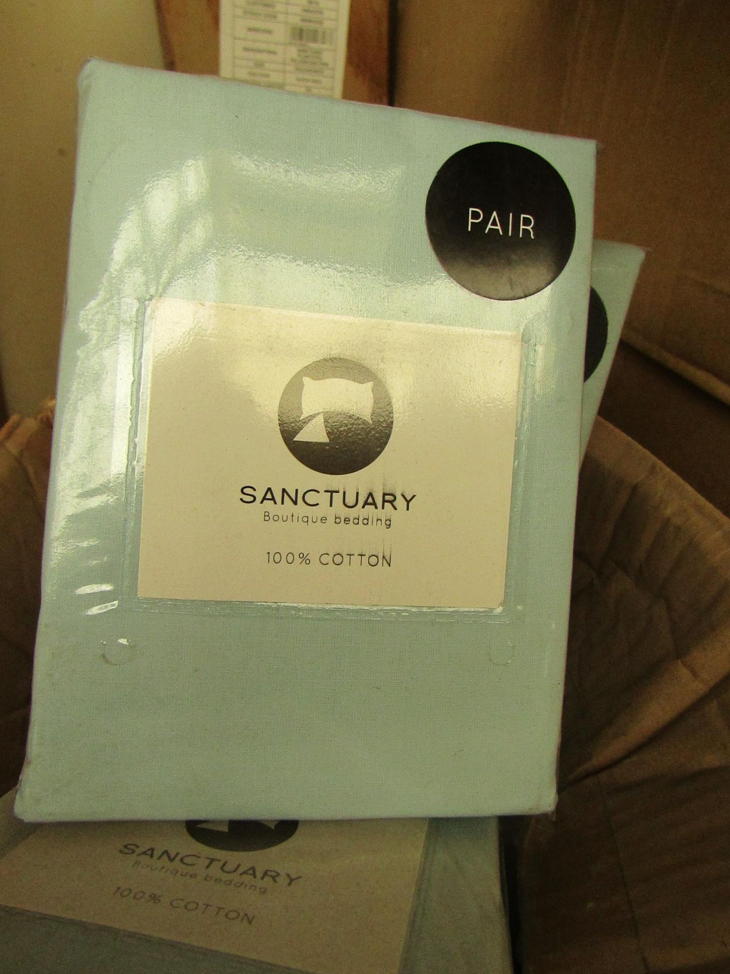 2 x Pairs of Sanctuary Duck Egg PillowCases. New & Packaged