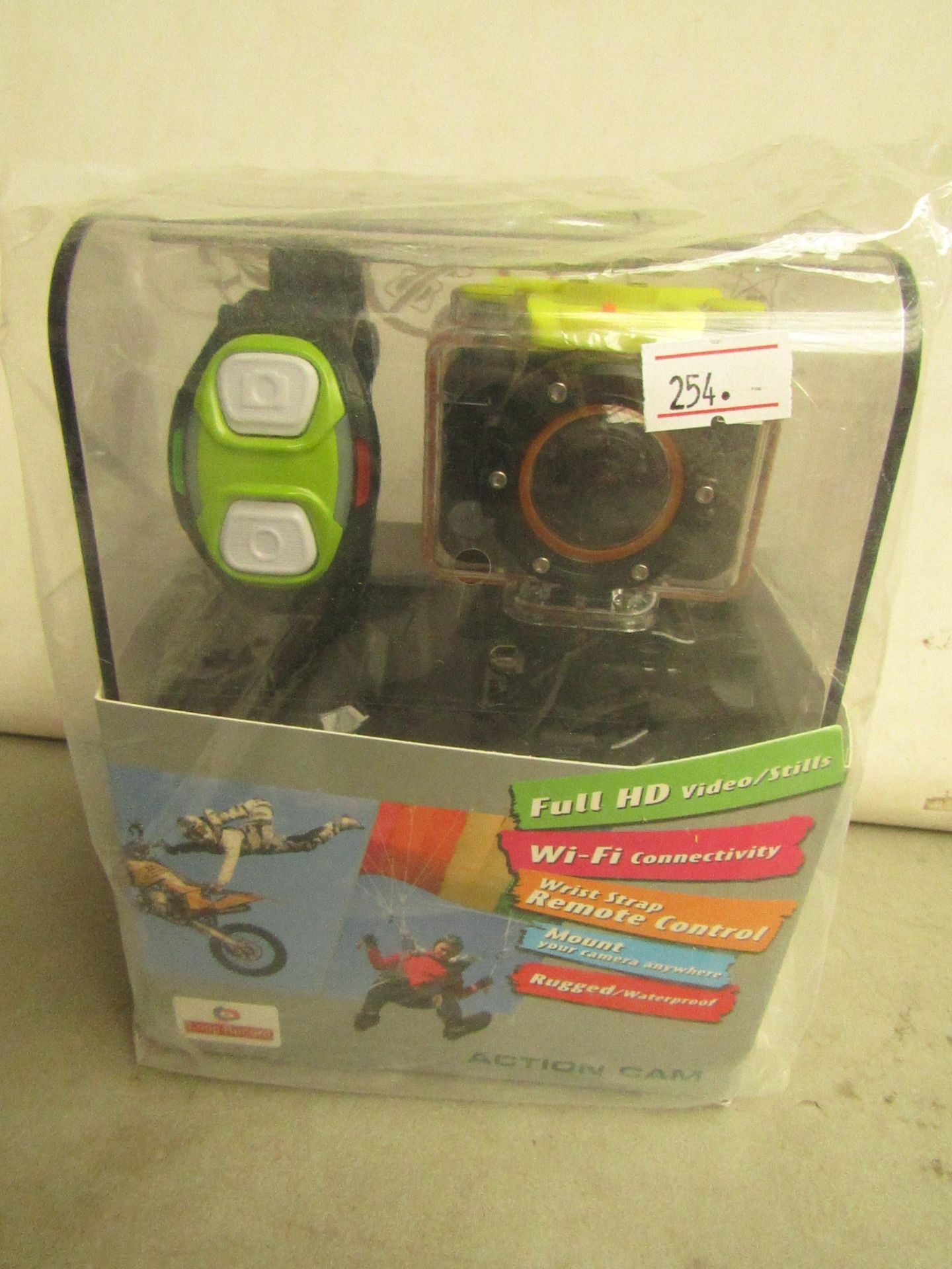 Loop Record Full HD Action Cam. Model XPC-A102W Black.Waterproof. Unused & Boxed