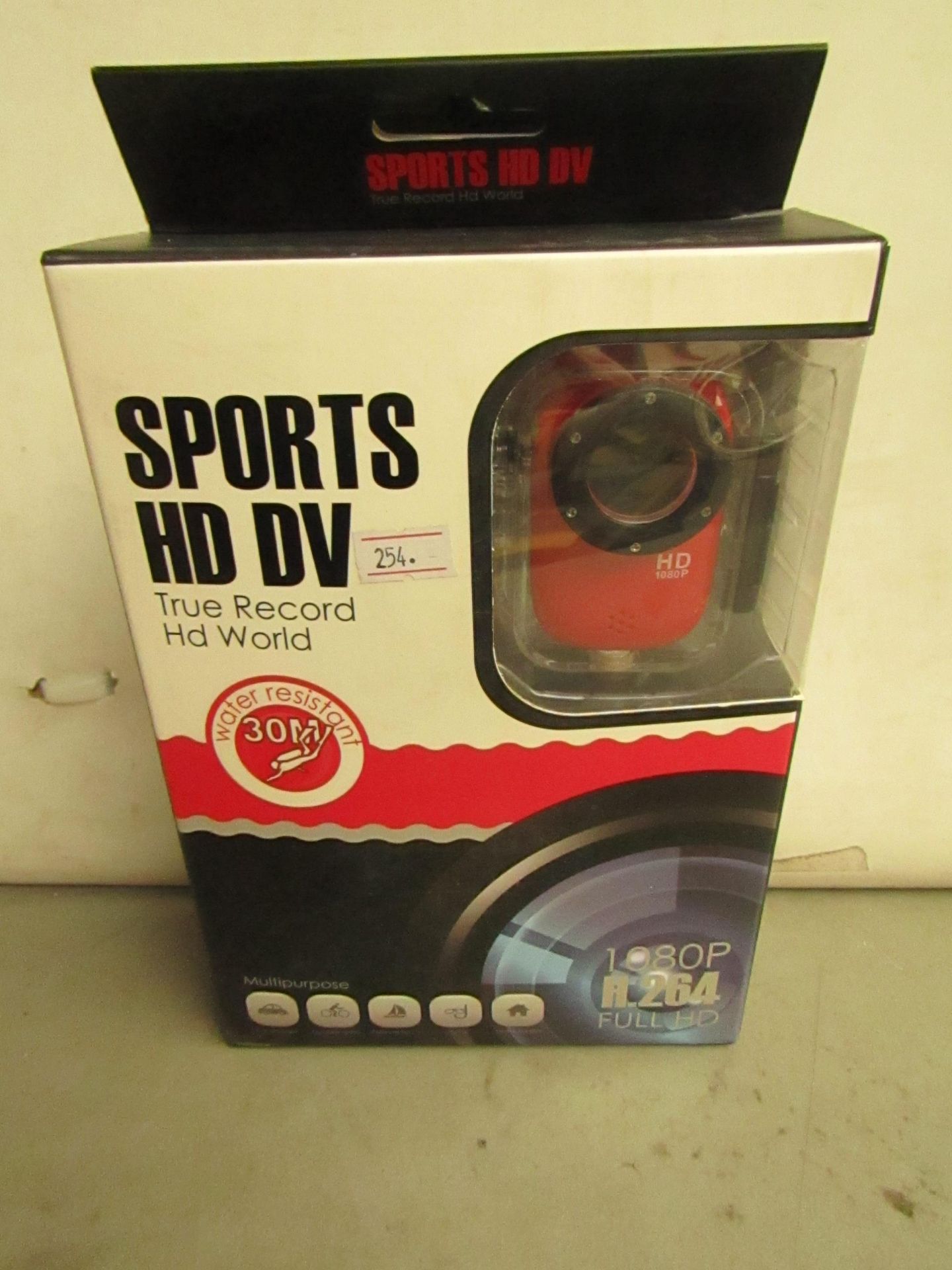 Sports HD DV Water Resistant 1080P Camera. Unused & Boxed.