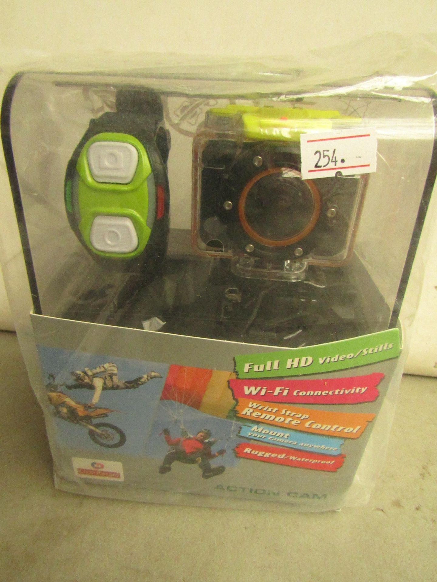 Loop Record Full HD Action Cam. Model XPC-A102W Black.Waterproof. Unused & Boxed