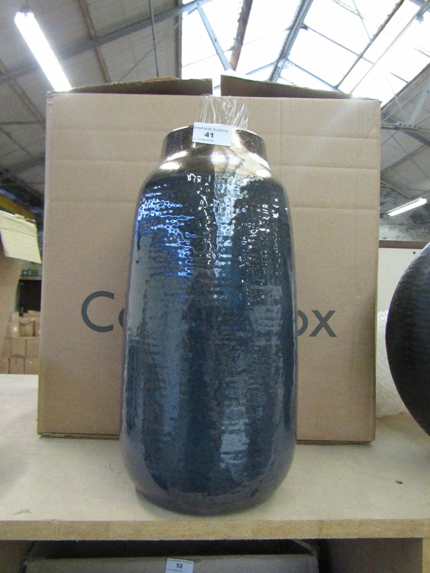 | 1X | COX & COX  RESIST GLAZED VASE 38 X 20 CM  | RRP £45 | LOOK UNUSED, NO GUARANTEE |