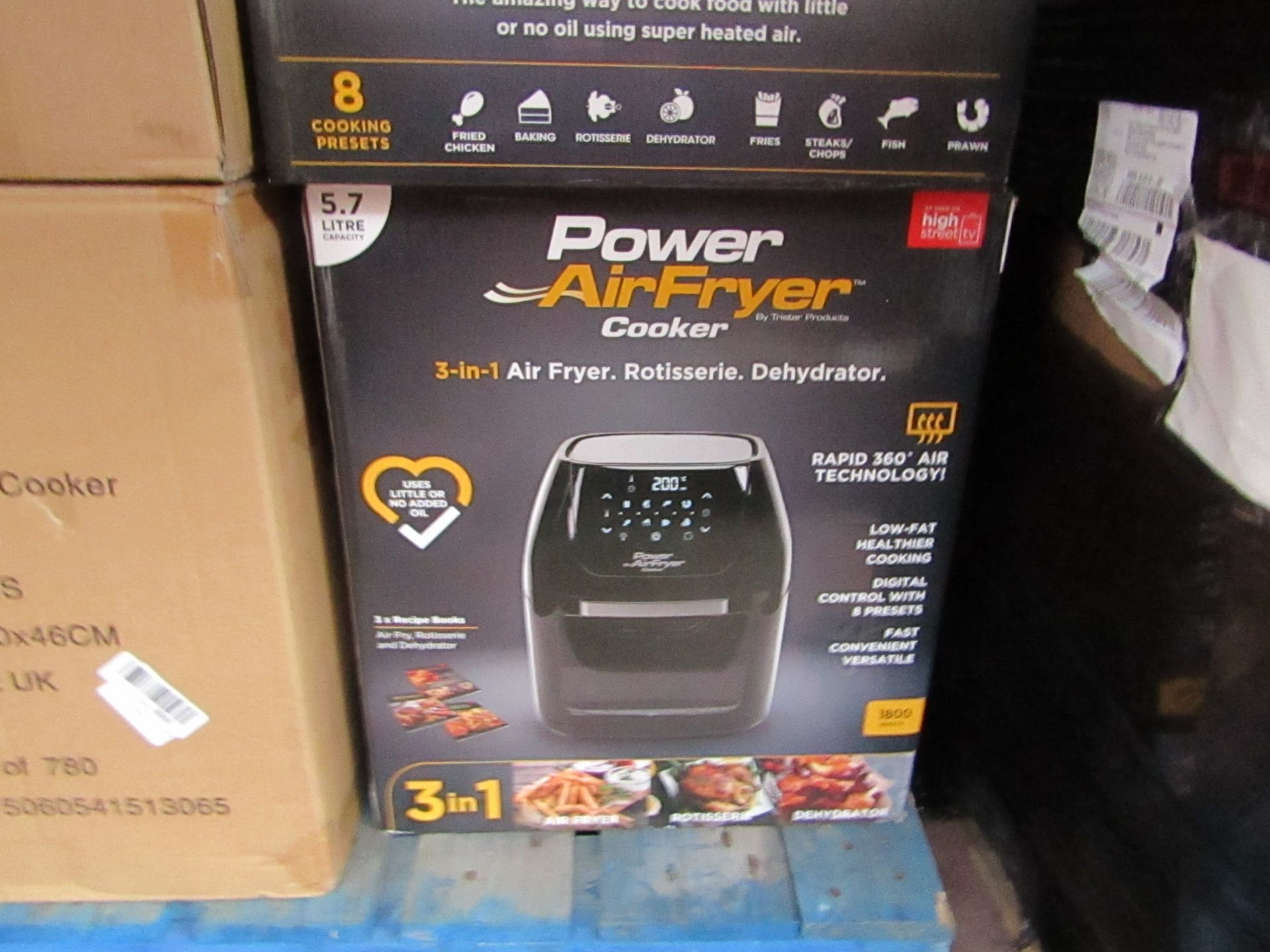 | 5X | POWER AIR FRYER COOKERS | UNCHECKED AND BOXED SOME MAY BE IN NON PICTURE BROWN BOXES| NO