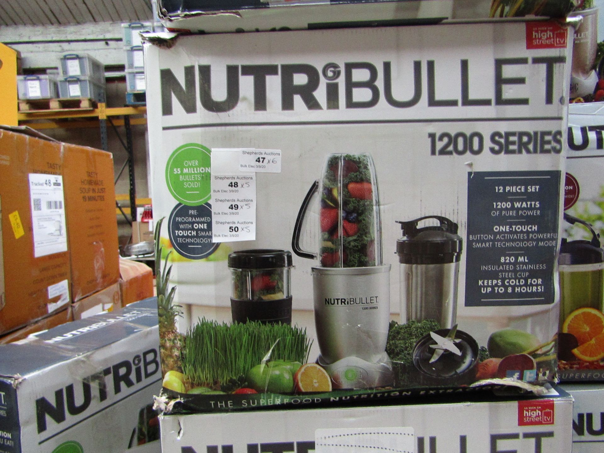| 5X | NUTRI BULLET 1200 SERIES | UNCHECKED AND BOXED | NO ONLINE RESALE | SKU C5060191464758 |