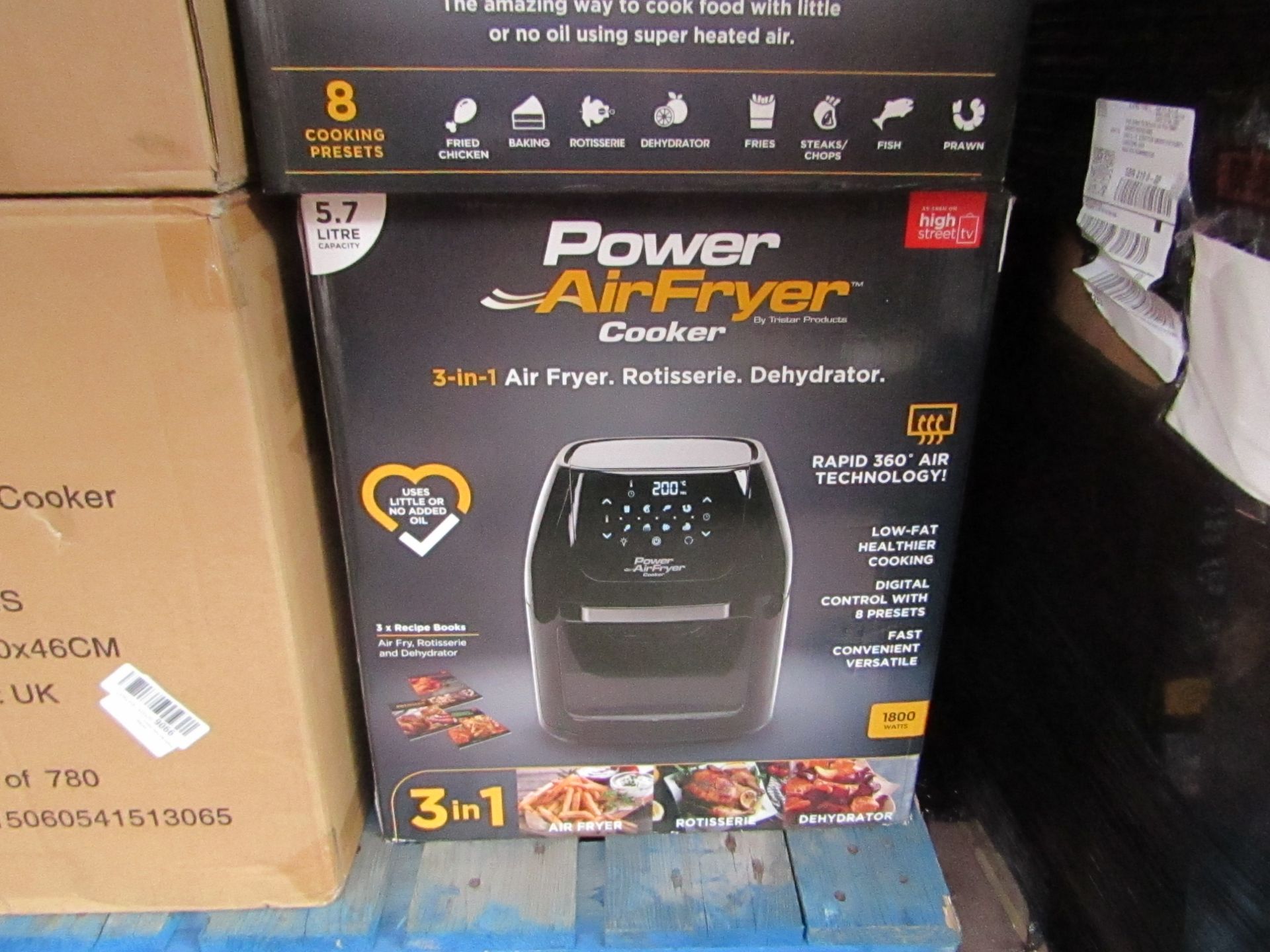 | 5X | POWER AIR FRYER COOKERS | UNCHECKED AND BOXED SOME MAY BE IN NON PICTURE BROWN BOXES| NO
