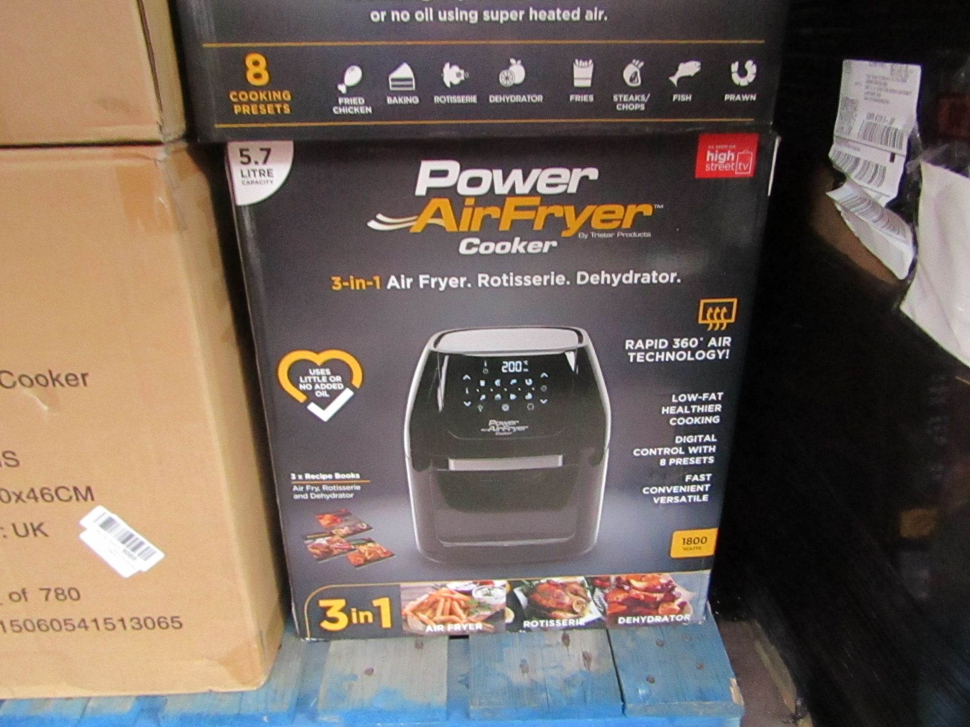 | 5X | POWER AIR FRYER COOKERS | UNCHECKED AND BOXED SOME MAY BE IN NON PICTURE BROWN BOXES| NO