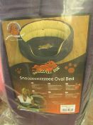 1x Snoozzzeee Dog - Purple Oval Dog Bed (37") - All New & Packaged.