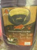 1x Snoozzzeee Dog - Purple Oval Dog Bed (37") - All New & Packaged.