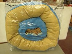 1x Snoozzzeee Dog - Sky Blue Donut Dog Bed (Size 19") - All New & Packaged.