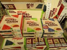 2 Boxes of 42 Kelloggs Nutri Grain Bars. Mixed Flavours. BB Dates range from 8/8/20 - 26/11/20