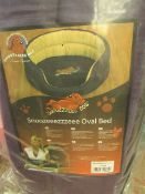 1x Snoozzzeee Dog - Purple Oval Dog Bed (37") - All New & Packaged.