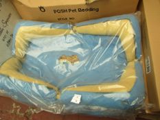1x Snoozzzeee Dog - Sky Blue Bow Dog Bed (36") - All New & Packaged.