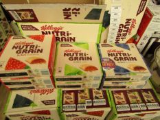 2 Boxes of 42 Kelloggs Nutri Grain Bars. Mixed Flavours. BB Dates range from 8/8/20 - 26/11/20