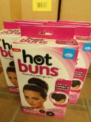 6 x JML Hot Buns 2 Piece Sets For Brown Hair. New & Boxed
