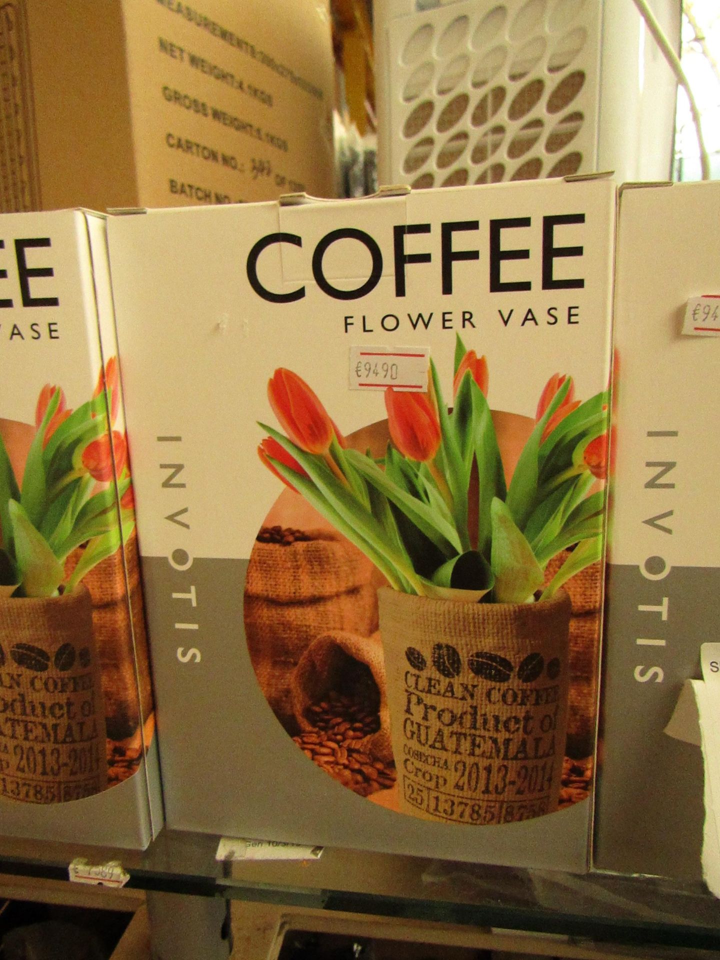 Invotis - Coffee Flower Vase - New & Boxed.