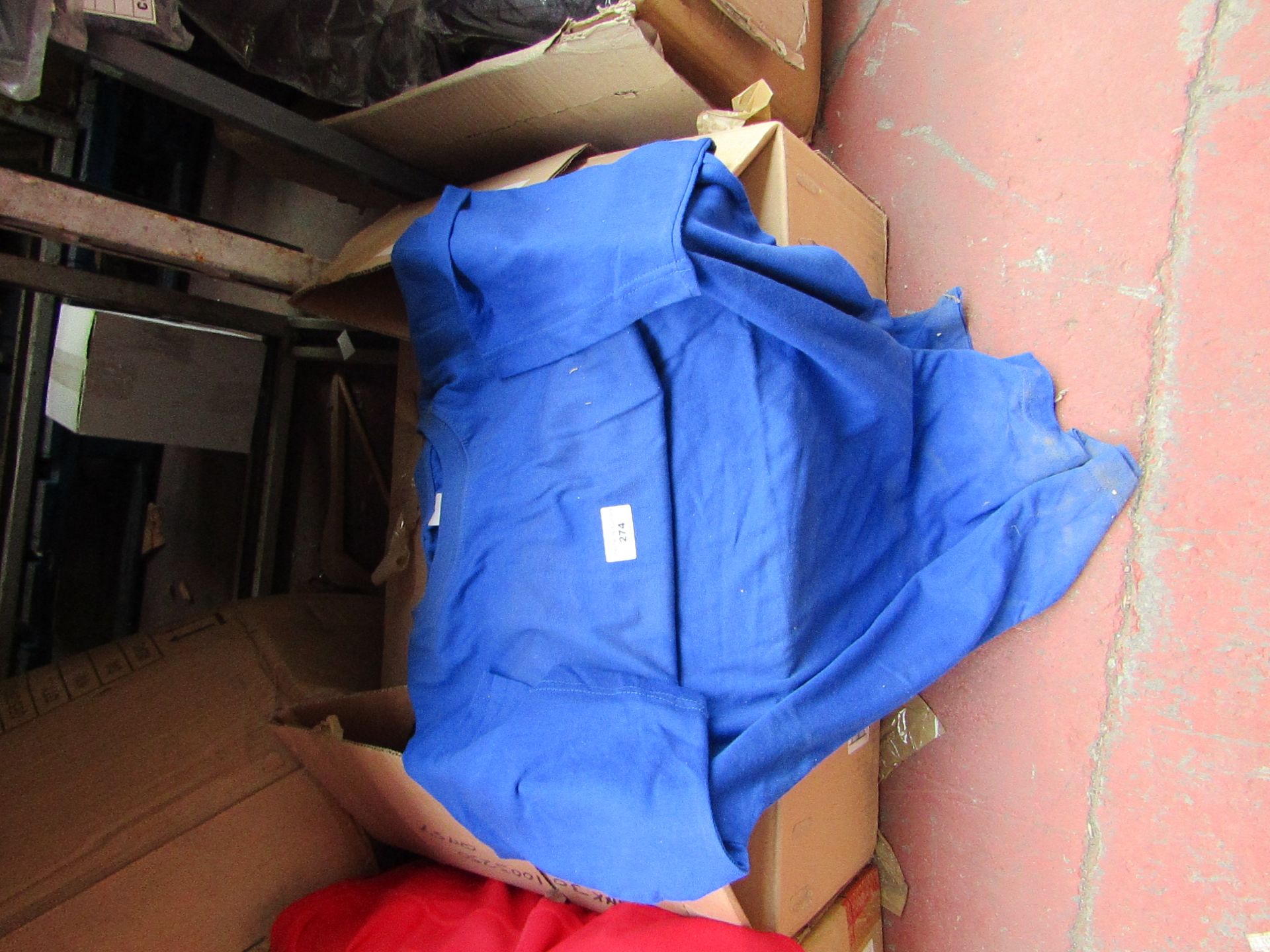 Box of approx 61 ST work wear Blue T-shirts, new, most appear to be size XXL