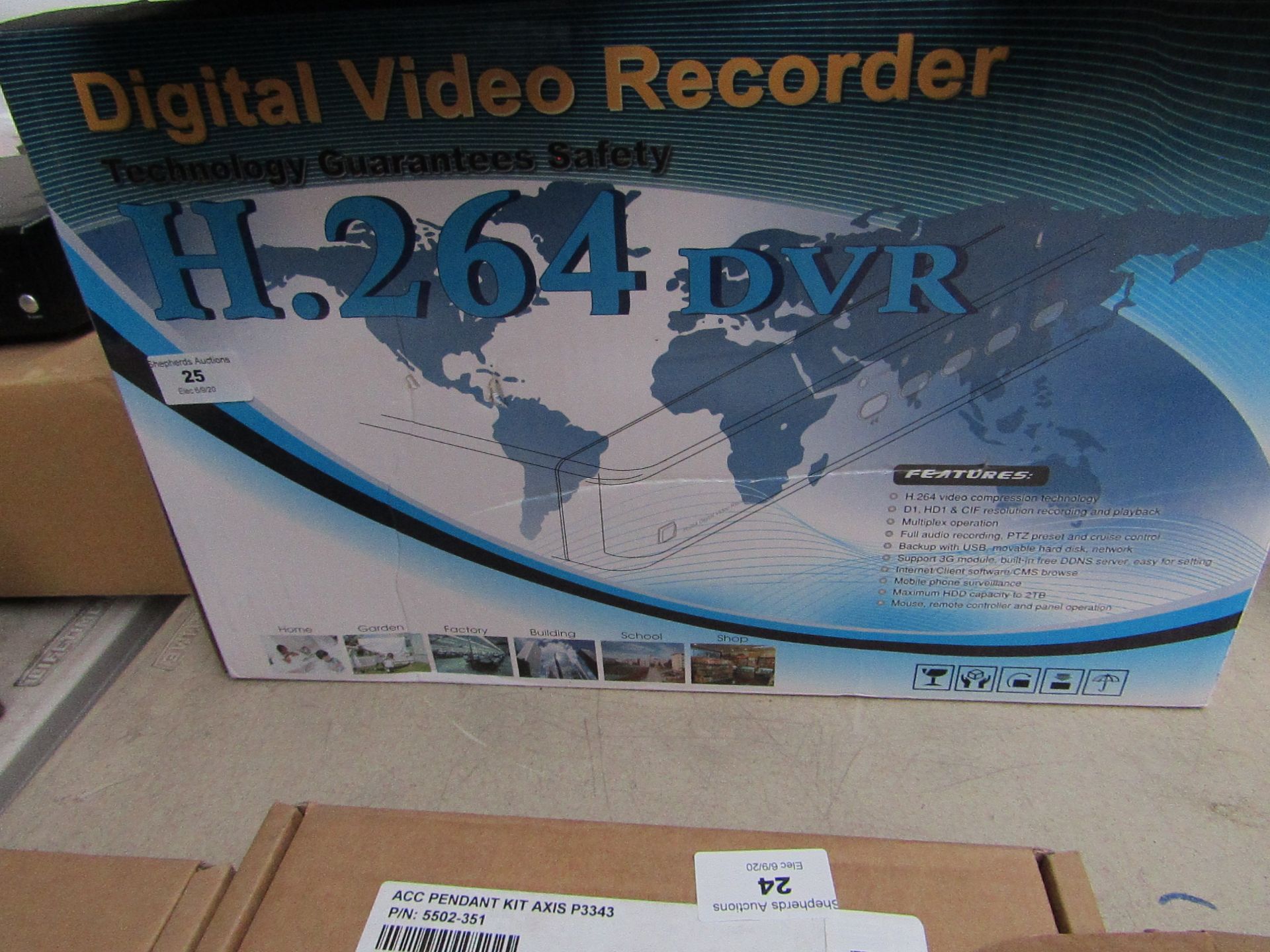 4x Digital Video Recorder (H.264 DVR), unchecked and boxed. Functions compatible include; phone