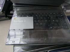 4x Microsoft Surface 3 Type cover, looks to be unused in original packaging but this is not