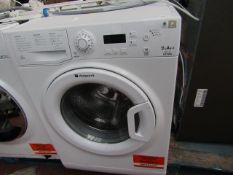 Hotpoint Extra 9Kg washing machine, powers on but unable to test due to door lock broken.