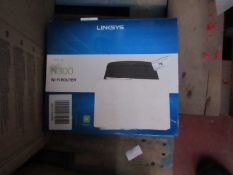 Linksys N3000 WiFi router, unchecked and boxed.