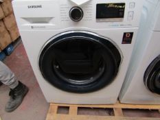 Samsung VRT Plus 9Kg washing machine, powers on but not tested any further due to transport bolts.
