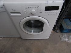 Whirlpool 6th Sense colours 8Kg washing machine, powers on and spins but not tested any other