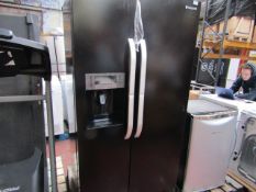 Hotpoint American fridge freezer, untested due to damaged plug.