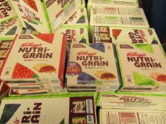 Box of 42 Kelloggs Nutri Grain Bars. Various Flavours. BB Dates from 8/8/20 - 26/11/20