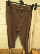 5 x Size 24 Chocolate Trousers. Unused & Packaged