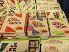 Box of 42 Kelloggs Nutri Grain Bars. Various Flavours. BB Dates from 8/8/20 - 26/11/20