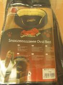 Snoozzzeee Oval Dog Bed. 27" In Black. New & Packaged