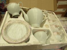 Tea Set being : Saucer Plates, Teapot, Tea Cups - Unchecked & Boxed.