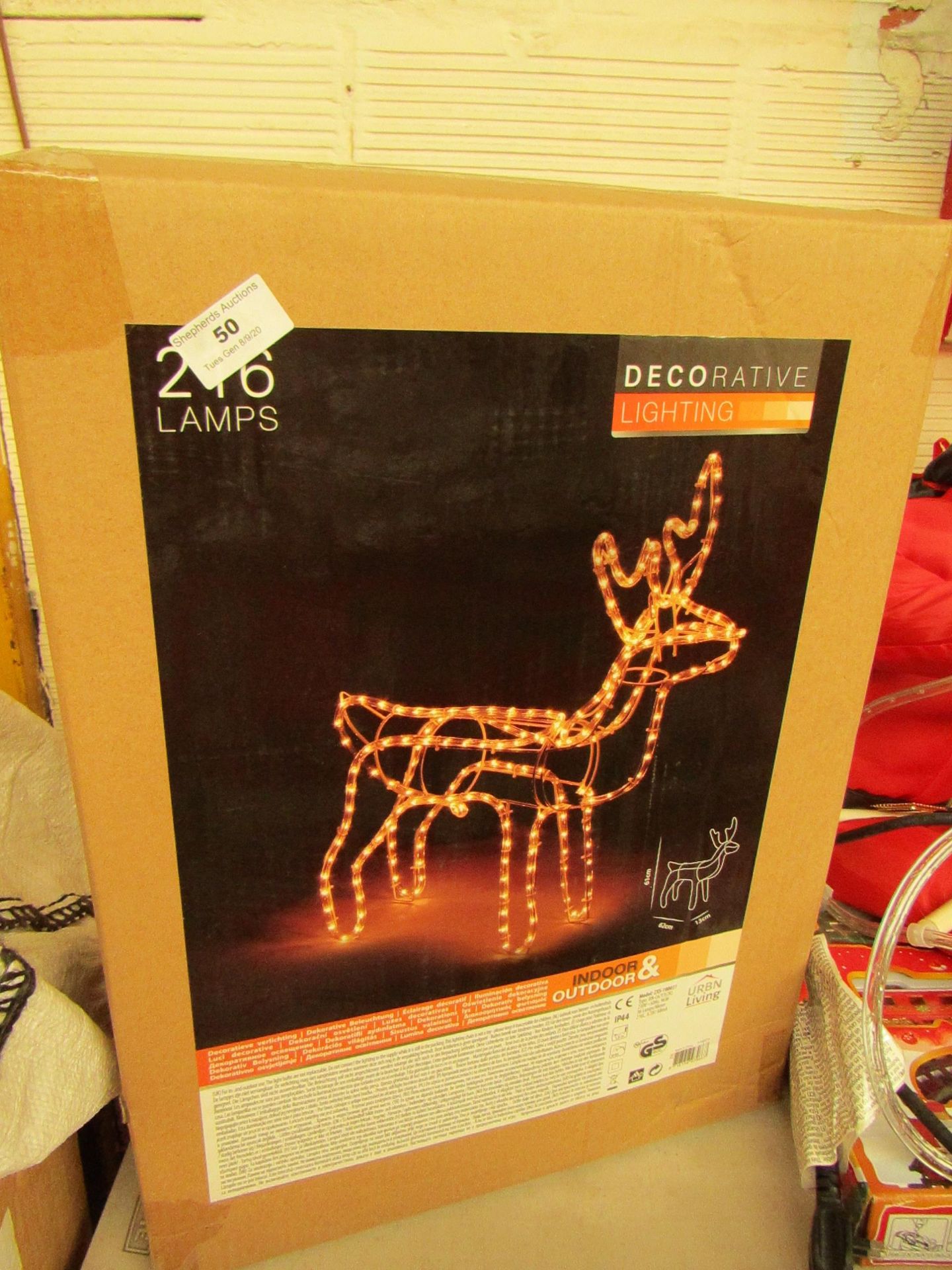 216 Lamp Outdoor christmas Reindeer Light up Ornament. Looks Unused