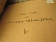 Kids Wooden Tool Bench. Looks unused & Boxed but unchecked