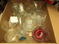 Box of Approx 30 Glassware Items. Incl Shot Glasses,Bowls, Glasses