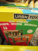 Urbn Toys 20 Piece Kids Work Bench. Boxed but unchecked