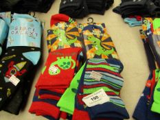 12 Pairs of Size 6 - 8.5 Boys Socks. New with tags.