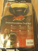 Snoozzzeee Oval Dog Bed. 27" In Black. New & Packaged