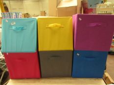 6 x Foldaway Fabric Storage Boxes. Look unused