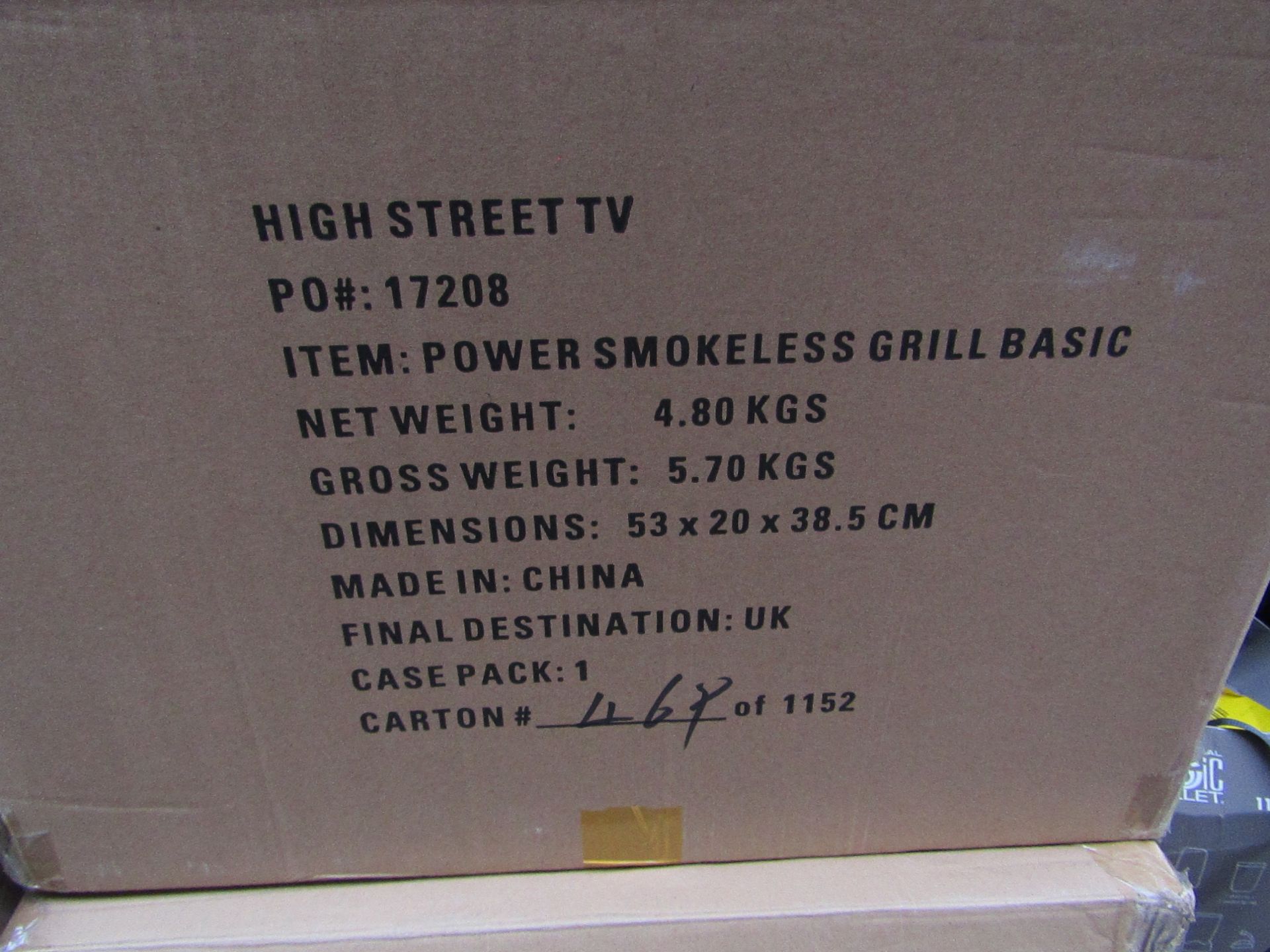 | 3X | POWER SMOKELESS GRILL | UNCHECKED AND BOXED | NO ONLINE RESALE | SKU - | RRP £ 79.99 |