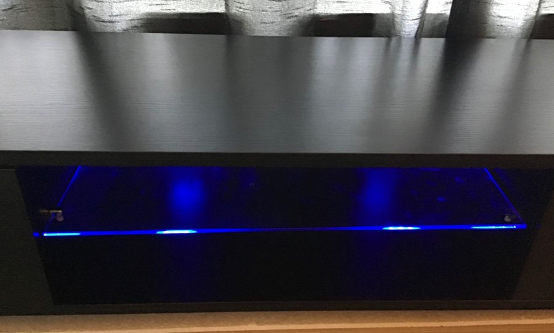 Black Melamine TV unit with LED lighting, brand new and boxed. RRP Circa £120.00 - Image 3 of 3