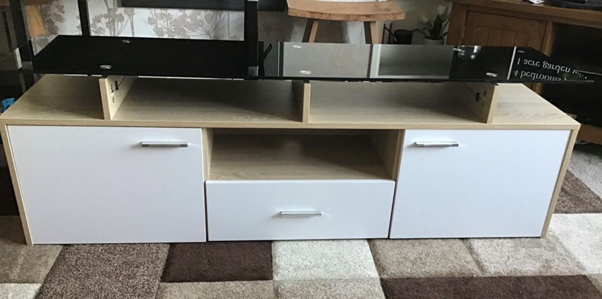 White Melamine TV unit with 9 colour LED lighting, brand new and boxed. RRP Circa £160.00 - Image 8 of 8