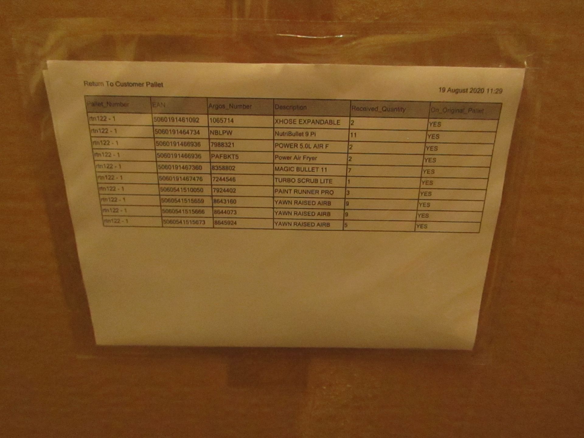 | 1X | PALLET OF RAW CUSTOMER RETURNS ELECTRICAL / NON ELECTRICAL | PLEASE NOTE, MANIFEST SHOWN ON