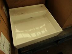 Kartell by Laufen 460mm square 0TH basin with overflow, new and boxed.