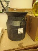 | 1X | COX & COX AGED ZINC MILK CHURN 35 CM H X 30 CM D RRP £45| LOOKS UNUSED NO GUARANTEE |