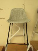 | 1X | COX AND COX GREY AND BLACK HIGH STOOL | UNCHECKED BUT LOOKS UNUSED WITH BOX | RRP CIRCA £